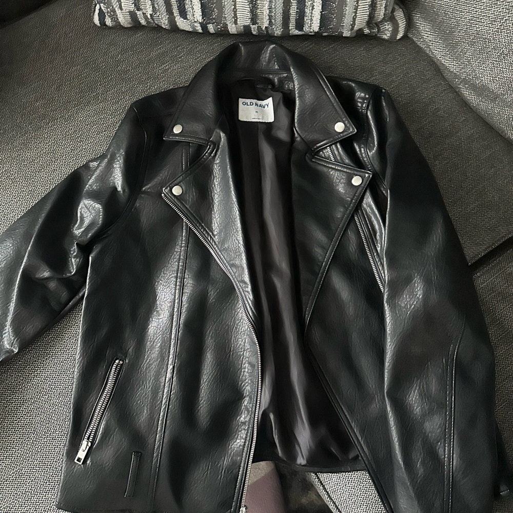 Old Navy Black Faux Leather Jacket